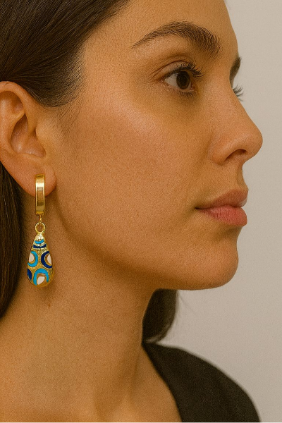 Boho Chic Enamel Drop Earrings