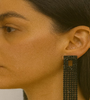 Bold Black Crystal Fringe Earrings