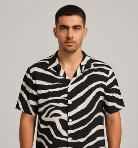 Men’s Black & White Zebra Print Shirt