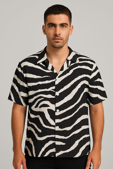 Men’s Black & White Zebra Print Shirt