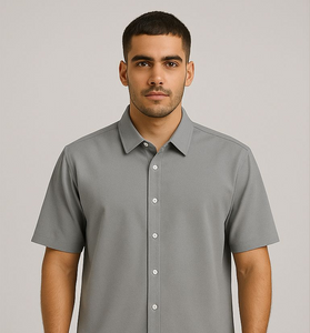 Grey Graphic Back Short Sleeve Shirt