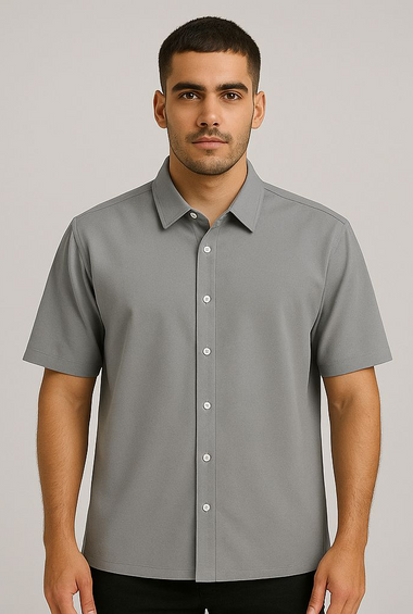 Grey Graphic Back Short Sleeve Shirt