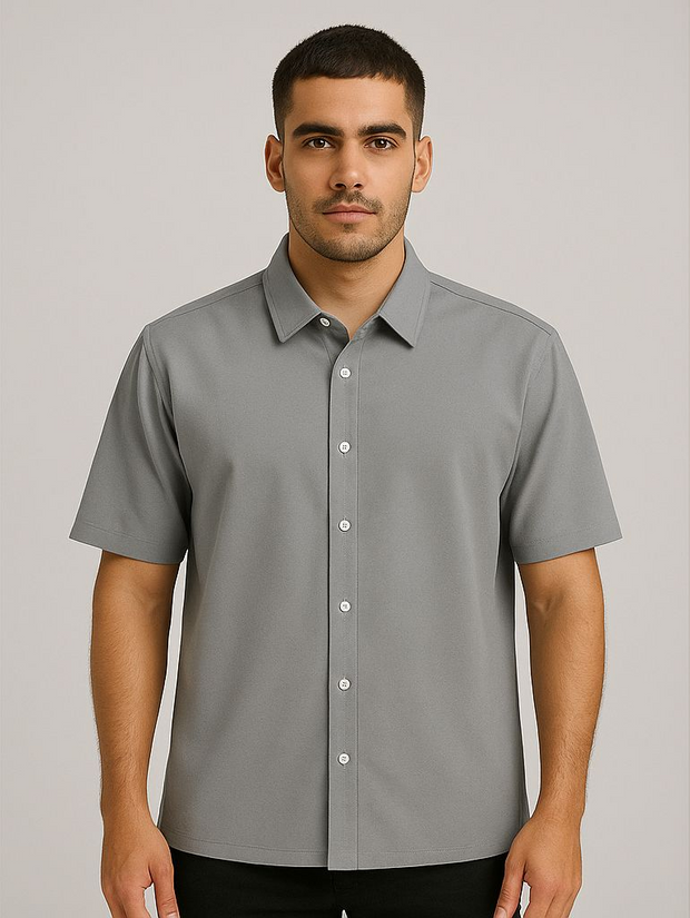 Grey Graphic Back Short Sleeve Shirt