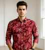 Men printed Tencil Slim Fit Casual Shirt