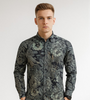 Men printed Tencil Slim Fit Casual Shirt