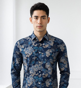 Men printed Tencil Slim Fit Casual Shirt