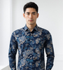 Men printed Tencil Slim Fit Casual Shirt