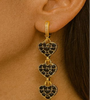 Black Crystal Heart Drop Earrings