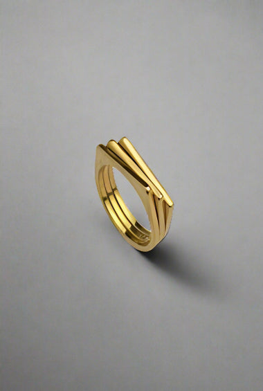 Modern Gold Layered Ring