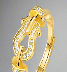 Elegant Gold Buckle Ring