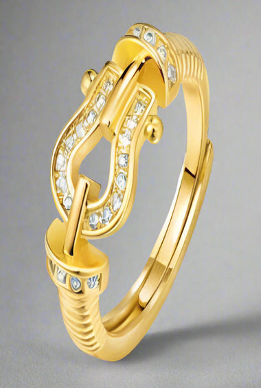 Elegant Gold Buckle Ring
