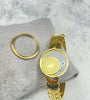 Gold Artistic Dial Bracelet Watch