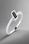 Oval Black Stone Minimalist Ring