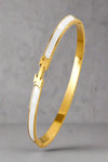 Classic Gold &amp; White Enamel Bracelet