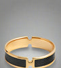 Black &amp; Gold Leather-Inspired Bracelet