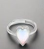 Moonstone Heart Halo Ring
