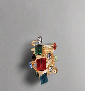 Colorful Gem Cluster Statement Ring