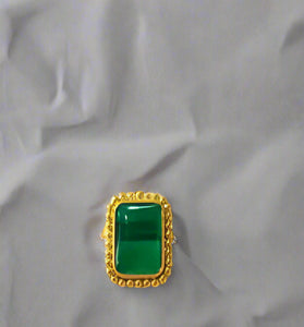 Emerald Green Rectangular Ring