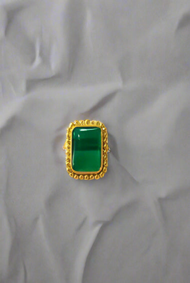 Emerald Green Rectangular Ring