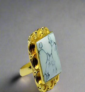 Vintage White Marble Ring