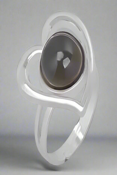 Heart Stone Silver Ring