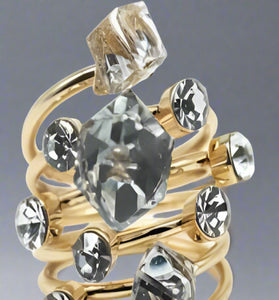 Clear Crystal Spiral Ring