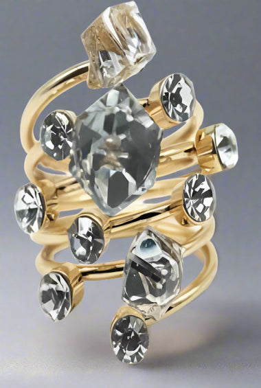 Clear Crystal Spiral Ring