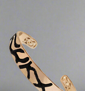 Rose Gold Black Enamel Cuff