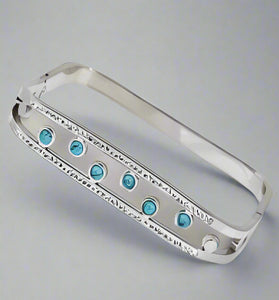 Silver Bracelet with Blue Stones