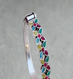 Multicolor Gemstone Silver Bracelet