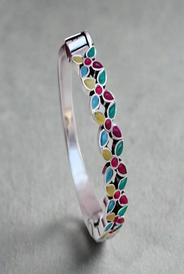 Multicolor Gemstone Silver Bracelet