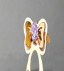 Golden Bow Accent Ring with Crystal Center