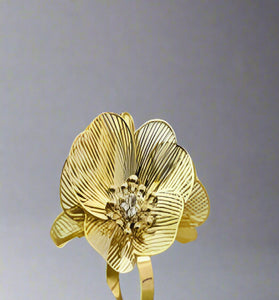 Statement Gold-Plated Blossom Ring