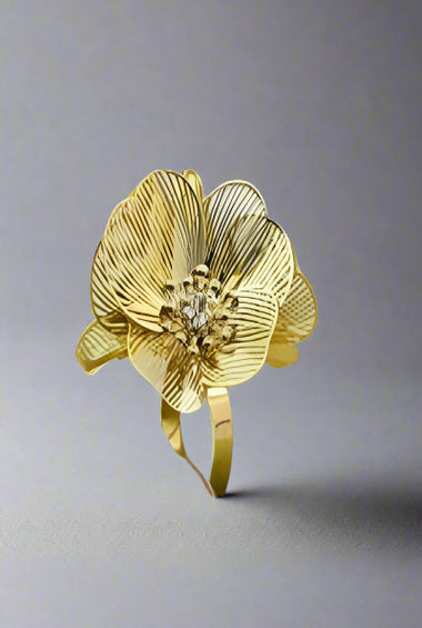 Statement Gold-Plated Blossom Ring