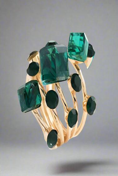 Emerald Green Gem Statement Ring