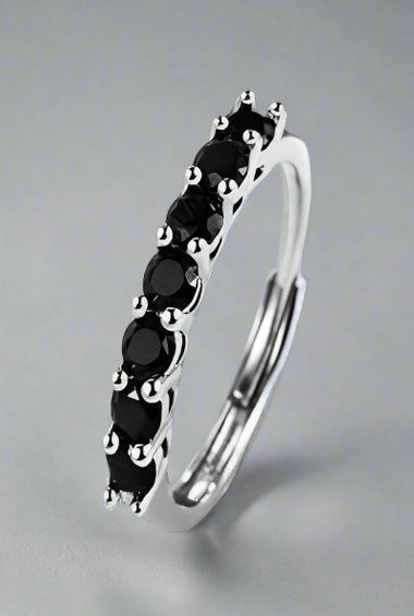 Black Gemstone Eternity Ring